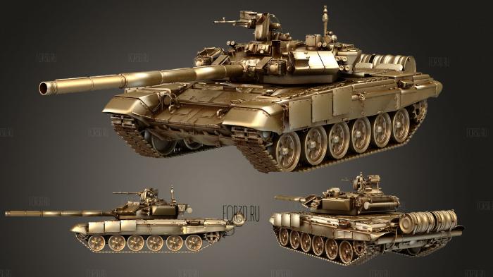 T 90 Tank stl model for CNC